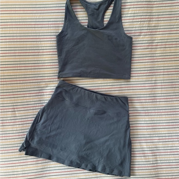 Pact Other - Pact Dark Gray Athletic Tank and Skort Set